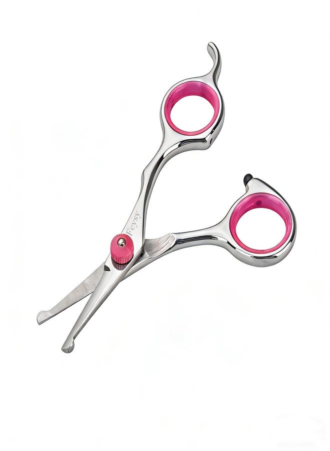 اف سي واي اس واي مقصّات تزيين الكلاب بطول 4.5 بوصة برؤوس دائرية آمنة، مقصّات Fcysy لتقليم شعر الحيوانات الأليفة الصغيرة للوجه والعينين والأذنين والأنف والكفوف، مقصّات احترافية لتزيين الجراء من الكلاب والقطط - وردي - Image 3